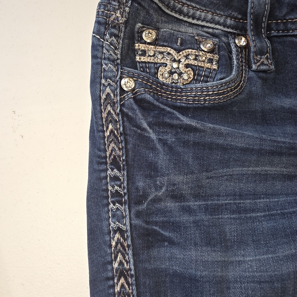 Rock Revival Chereen Easy Bootcut Jeans Embellished Rhinestone Flare Stretch - Picture 6 of 15